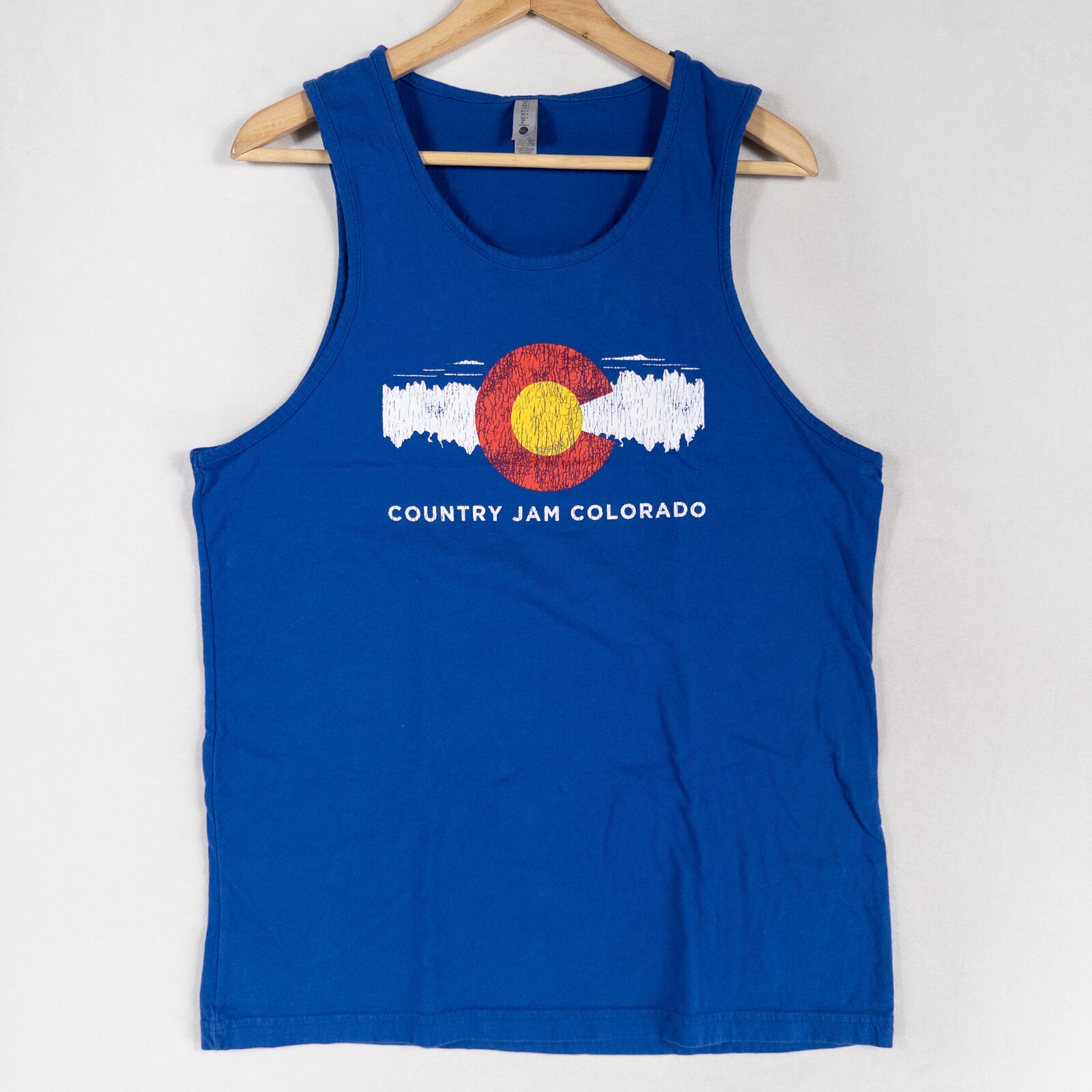 Next Level Tank Top Adult Sz Large Blue Country Jam Colorado 2021 Cotton Knit